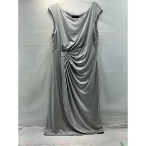 Women’s 14 cocktail silver asymmetrical dressbarn dress